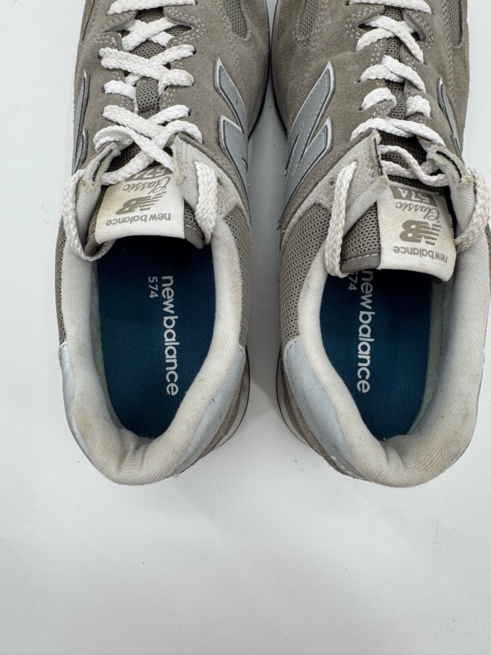 New Balance 574 Mens Running Shoes Size 12 Gray Suede & Mesh Lace-Up Sneakers - Picture 7 of 11